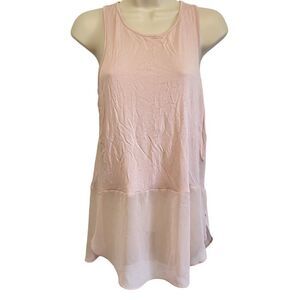 BCBGENERATION Pink Lace Hem Tank Top Blouse